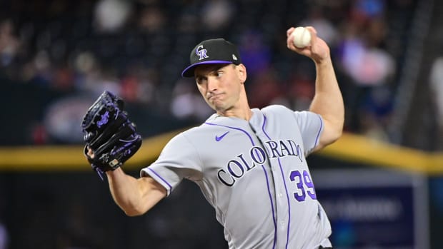 May 31, 2023; Phoenix, Arizona, USA; Colorado Rockies relief pitcher Brent Suter (39) throws in the eighth inning against the Arizona Diamondbacks at Chase Field. Mandatory Credit: Matt Kartozian-USA TODAY Sports  